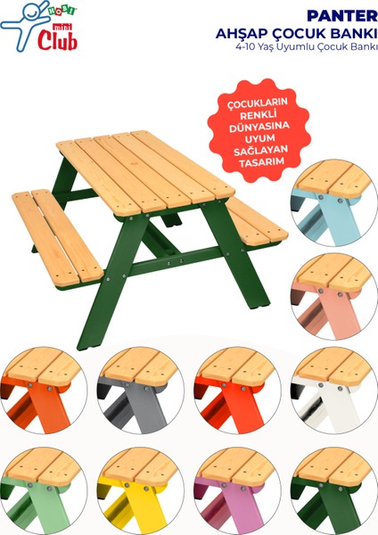 Panter Ahşap Çocuk Bankı 4-10 Yaş Uyumlu Çocuk Bankı fiyatları