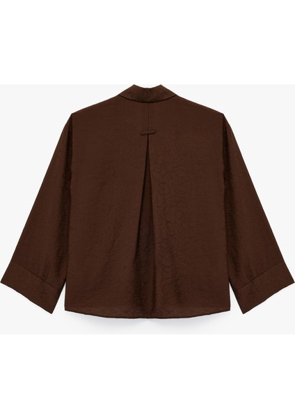 Modal Kumaş Regular Fit 3/4 Kol Crop Gömlek fiyatları