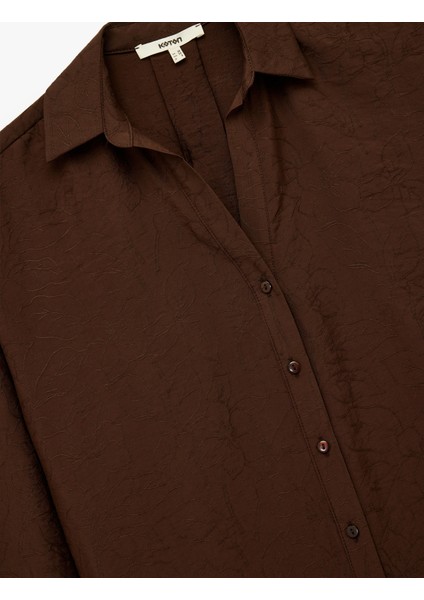 Modal Kumaş Regular Fit 3/4 Kol Crop Gömlek modelleri