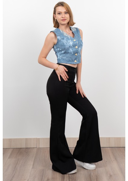 Kot Gabardin Yırtık Baskı Görünümlü Kısa Yelek 9131 modelleri