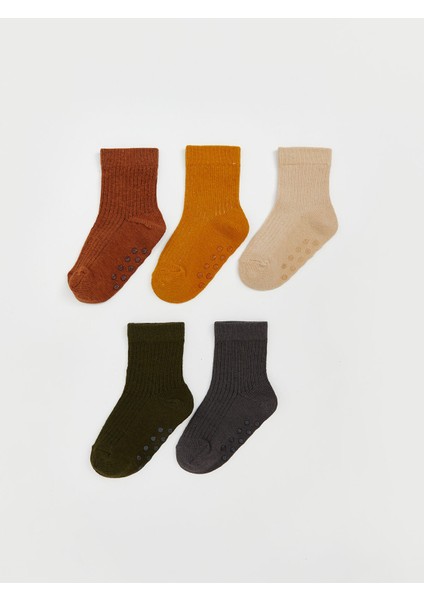 Yeni Sezon Basic Erkek Bebek Soket Çorap 5'li