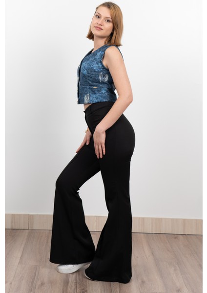 Kot Gabardin Yırtık Baskı Görünümlü Kısa Yelek 9131 fiyatları