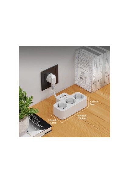 Akım Korumalı Priz, Duvar Priz Çoğaltıcı, 3x Priz Soketi, 2x Type-C Girişi, 1x USB Girişi, Çocuk Korumalı ve Isıya Dayanıklı Yapı, Aşırı Gerilim Koruyucu, 16A/3680W (Kablosuz) fırsatları
