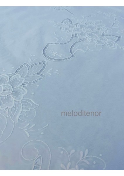 Meiwa Işleme Dantel Görünümlü Kaymaz Dökümlü Pvc Büyük Yuvarlak Muşamba Masa Örtüsü fırsatları