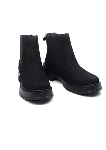 Kadın Gerçek Hakiki Nubuk Deri Lastikli Kısa Chelsea Bot modelleri