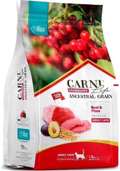 Life C.berry A.graın Beef&plum Adult Cat 1.5 kg
