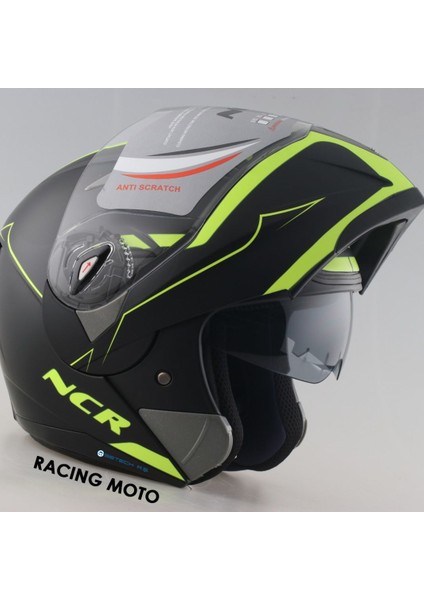 Çene Açılır Sarı Kask (Ece Belgeli) Sticker Hediyeli fırsatları