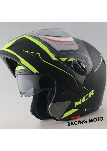 Çene Açılır Sarı Kask (Ece Belgeli) Sticker Hediyeli indirimleri