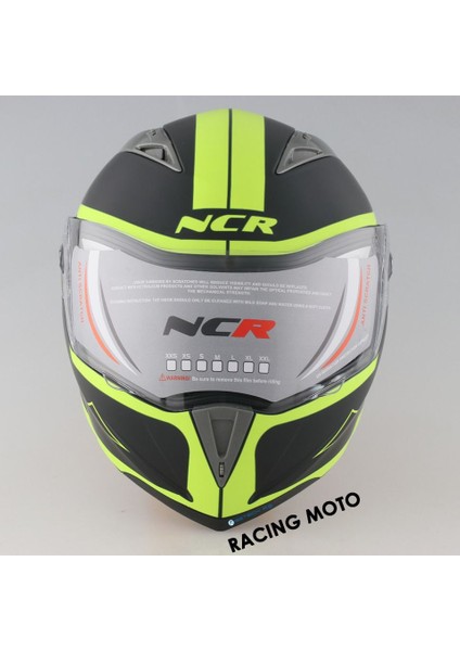 Çene Açılır Sarı Kask (Ece Belgeli) Sticker Hediyeli