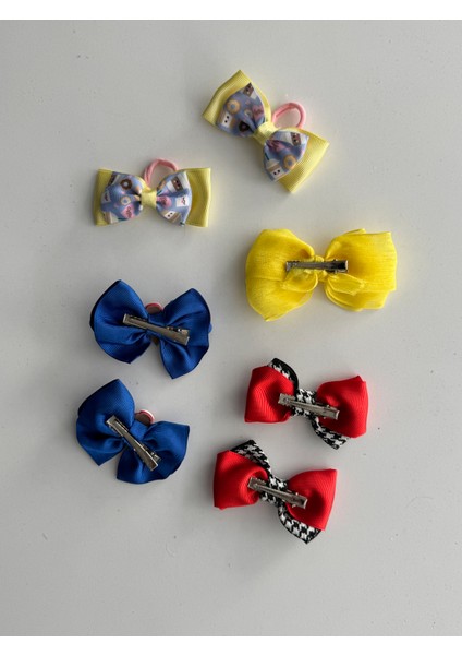 Fiyonklu Saç Tokası 7'li – Renkli Set, Günlük & Okul