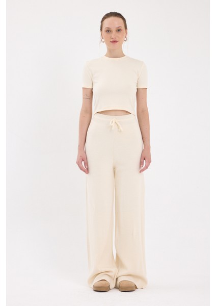 Natural Yüksek Bel Triko Palazzo Kadın Pantolon 2251 fiyatları