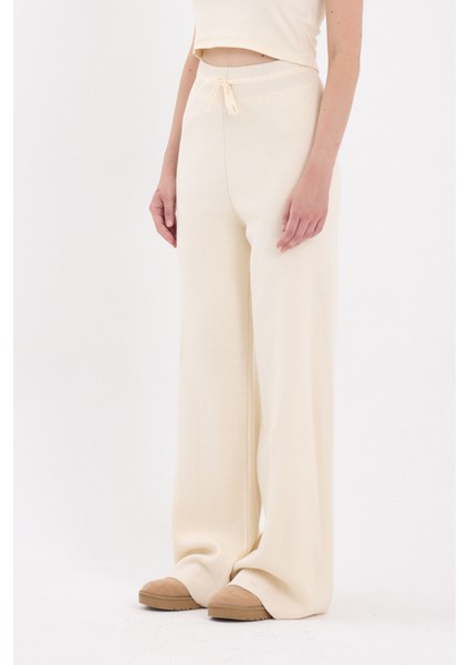 Natural Yüksek Bel Triko Palazzo Kadın Pantolon 2251 modelleri