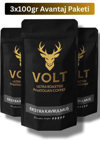 Taze Çekilmiş Türk Kahvesi 3*100 gr | Yoğun (Orta) Kavrulmuş Mide Yakmayan Formül