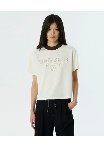 Slogan Patch'li Crop T-Shırt TW6250070069018