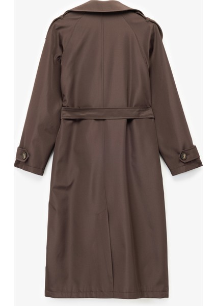 Cepli Kruvaze Uzun Kollu Kemerli Uzun Trençkot fiyatları