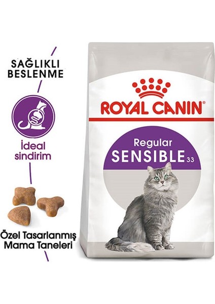 Sensible33 Sindirim Hassasiyeti Olan Kediler Için Yetişkin Kuru K modelleri