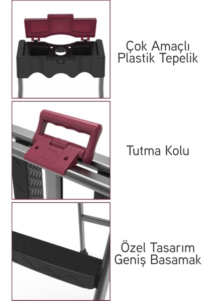 51204 Comfort 4+1 Plastik Basamaklı Merdiven modelleri