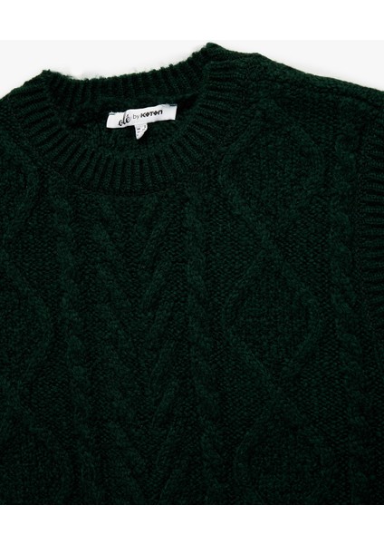 Saç Örgüsü Dokulu Kolsuz Bisiklet Yaka Triko Süveter modelleri