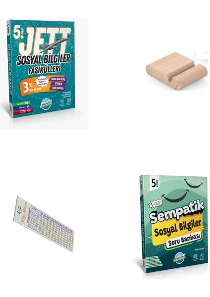 5. Sınıf Jet Sosyal Fasikülleri + Sempatik Soru Bankası 2025-2026 + Telefon Tutucu + Çözüm Ayracı