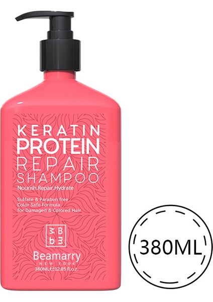 Keratin Protein Yıpranmış Saçları Onaran, Dökülme Karşıtı, Yenileyici Şampuan 380 ml
