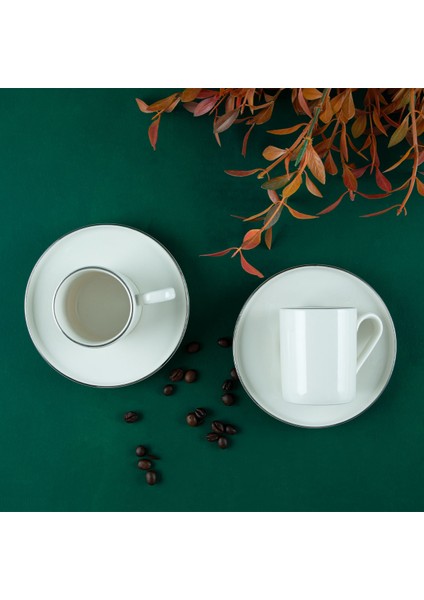 Hazel Platin 4 Parça 2 Kişilik Türk Kahve Fincan Takımı 90 ml fırsatları
