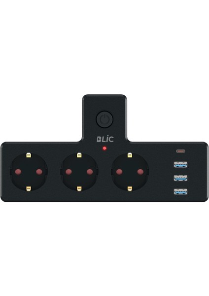 Termal Akım Korumalı 3'lü Priz, 3x Usb,1x Type-C Giriş, Siyah Renk (Kablosuz) modelleri