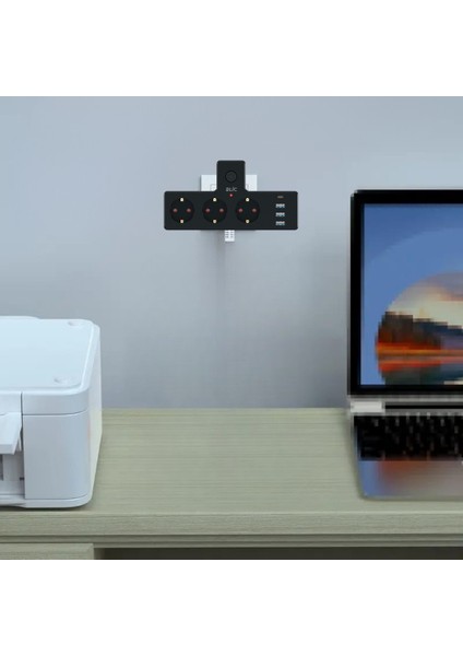 Termal Akım Korumalı 3'lü Priz, 3x Usb,1x Type-C Giriş, Siyah Renk (Kablosuz) fırsatları