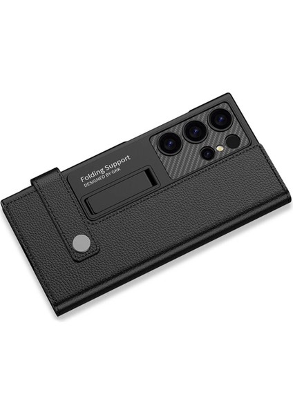 Galaxy S24 Ultra Zıvo Kıpta Standlı Kartlıklı Kapak-Siyah indirimleri