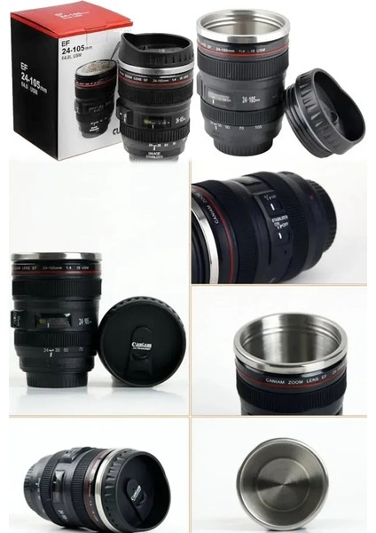 Kamera Lens Lensi Objektif Görünümlü Çay Kahve Bitki Çayı Termos Kupa Bardak 300 ml fırsatları