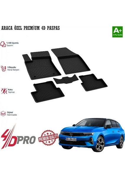 Astra L Araca Özel 4d Paspas 2022 2023 2024 2025