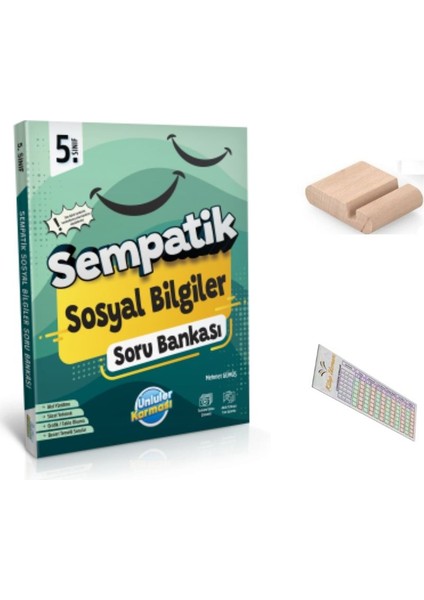 5. Sınıf Sempatik Sosyal Soru Bankası 2025-2026 + Telefon Tutucu + Çözüm Ayracı