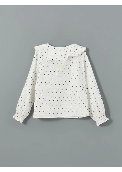 Lcw Kids Ekru Bebe Yaka Puantiyeli Kız Çocuk Gömlek fırsatları