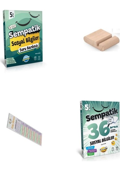 5. Sınıf Sempatik Sosyal Soru Bankası + 36 Haftalık Deneme 2025-2026 + Telefon Tutucu + Çözüm Ayracı