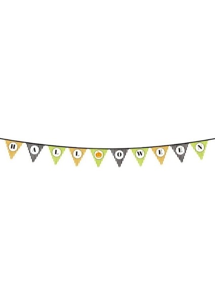 Cadılar Bayramı Kabak Temalı Halloween Yazılı Banner Süs Flama 3 Metre fiyatları
