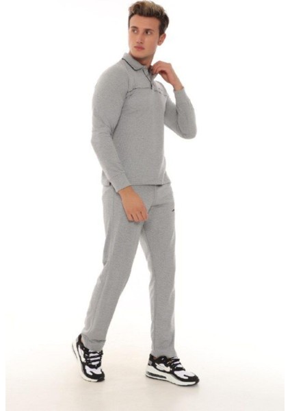 Erkek Polo Yakalı Uzun Kollu T-Shırt Eşofman Takımı modelleri