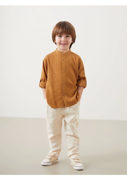Lcw Kids Kahverengi Hakim Yaka Erkek Çocuk Gömlek ve Pantolon 2'li