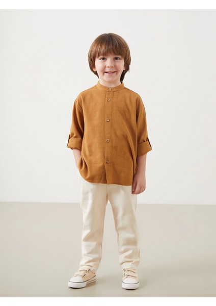 Lcw Kids Kahverengi Hakim Yaka Erkek Çocuk Gömlek ve Pantolon 2'li fiyatları