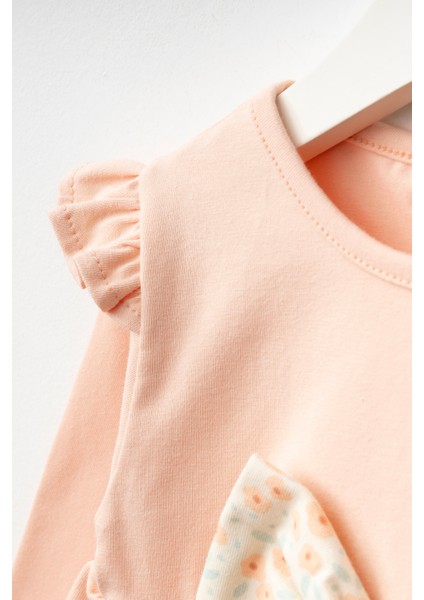 Fiyonk Detaylı Bandanalı Çiçek Baskılı Taytlı Kız Bebek Alt Üst Takım fırsatları