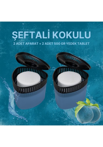 2 Adet 500 gr Nem Alıcılı ve Rutubet Giderici Aparat Üçgen Şeftali (Tablet Dahil)