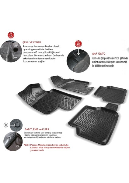 Ford Kuga 2008-2012 Arası Havuzlu Paspas fiyatları