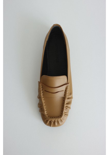 Loafer 2510 - Büzgülü Detaylı Karamel Kadın Loafer fiyatları