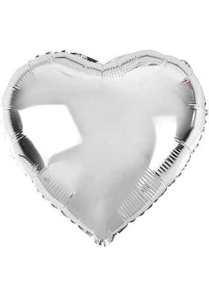Kalp Şekilli Gümüş Renk Folyo Balon 45 cm 10 Adet fiyatları