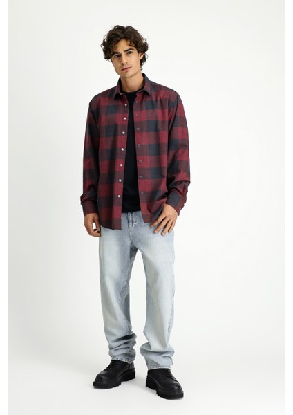 Uzun Kol Regular Fit Spor Pamuk Ekose Oduncu Gömlek fiyatları