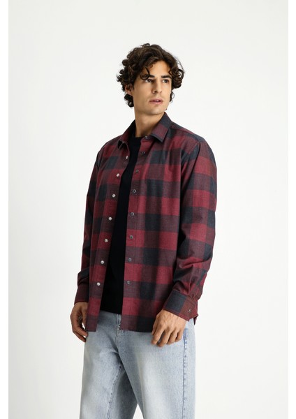 Uzun Kol Regular Fit Spor Pamuk Ekose Oduncu Gömlek fırsatları