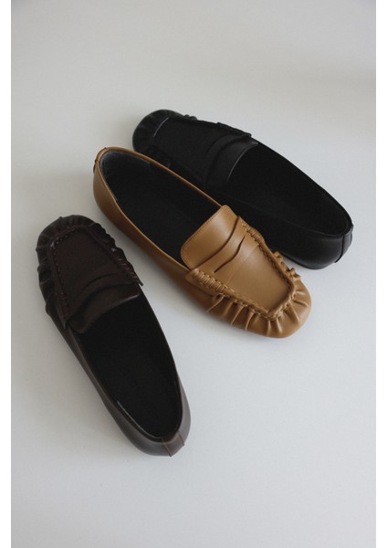 Loafer 2510 - Büzgülü Detaylı Acı Kahve Kadın Loafer indirimleri
