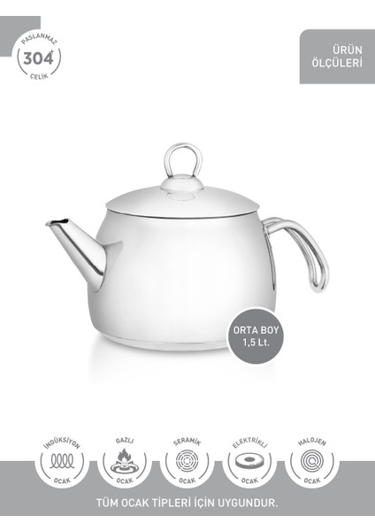 Hascevher Çiğdem 1,5 Lt Orta Boy Demlik modelleri