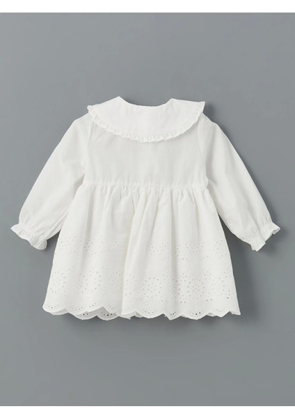 Lcw Baby Ekru Bebe Yaka Nakışlı Kız Bebek Elbise fiyatları
