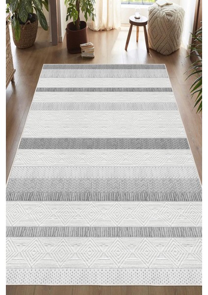 Kilim Desenli Dekoratif Kaymaz Taban Yıkanabilir Halı Salon Halısı