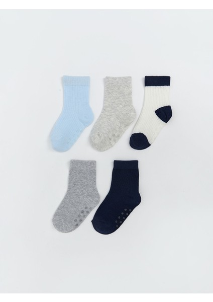 Yeni Sezon Desenli Erkek Bebek Soket Çorap 5'li