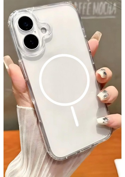 Apple Iphone 16 Uyumlu Gerçek Magsafe Özellikli Sert Şeffaf Sararmaz telefon kılıfı